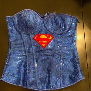 Super girl corset with cape and gloves
